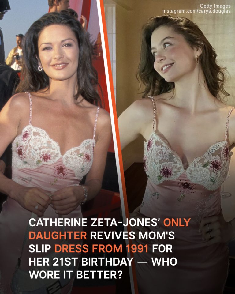 Catherine Zeta-Jones’ Daughter, 21, Wears Her Pink Slip Dress from 1999 Looking like Mom’s Mini-Me